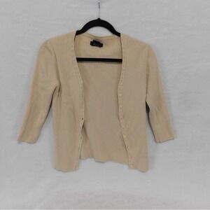 Ribbed Knit Cardigan 3/4 Sleeve Button Front‎ Sweater Top